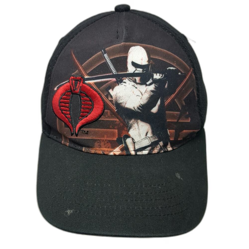 G.I. Joe The Rise of Cobra 5 Panel Black Hat OSFM Storm Shadow Logo Strapback